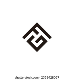Letter F and G square, elegant geometric symbol simple logo vector