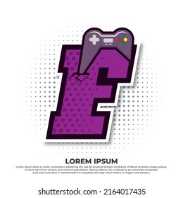 Letter F with game icon, Gaming Console Esport Logo Designs with pop style.