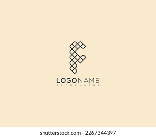 Letter F geometric shape grid style template. Monogram initial design vector isolated on colorful background. Easy to use and edit.