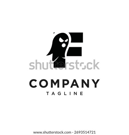 Letter F Ghost Logo Icon Vector