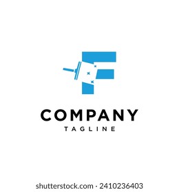 Letter F Glass cleaning logo icon vector template.eps