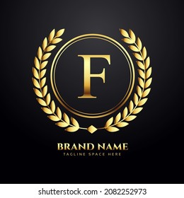 Letter F gold luxury logo concept	