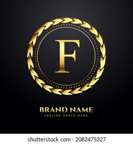 Letter F gold luxury logo concept	