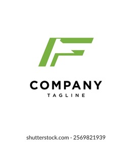 Letter F Golf flag Logo Icon Vector