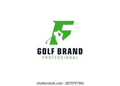 Letter F for Golf logo design vector template, Vector label of golf, Logo of golf championship, illustration, Creative icon, design