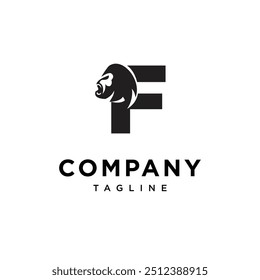 Letter F Gorilla logo icon vector.