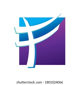 letter F with gradient background
