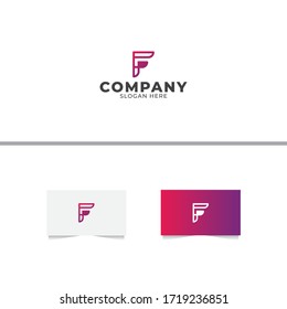 Plantilla de diseño de logotipos degradados de letra F