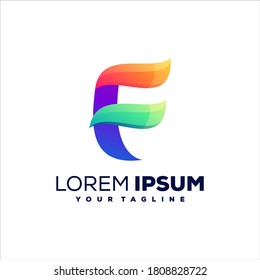 letter f gradient logo design
