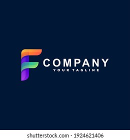 letter f gradient logo design