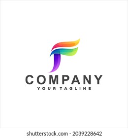 letter f gradient logo design