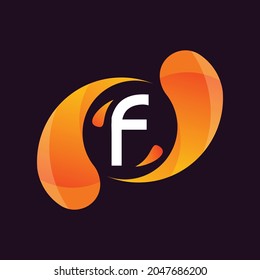 Letter F Gradient Logo Design.