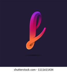 Letter F gradient multicolour logo icon vector.
