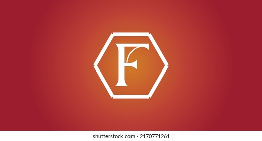 Buchstabe F mit Farbverlauf-rotem Hintergrund für Logo oder Hintergrund