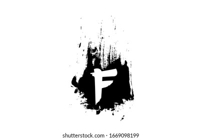 letter F grunge alphabet letter logo with brush stroke icon design for business and company. Suitable for vintage logotype