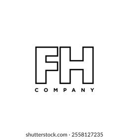 Letter F and H, FH logo design template. Minimal monogram initial based logotype.