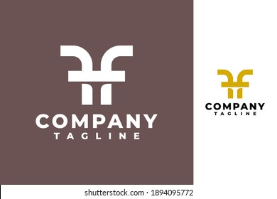 letter f, h and f illustration. abstract logotype. classic elegant logo.