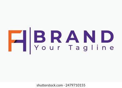 Letter F H logo. Minimal Monogram Square Geometric Alphabet Logotype Concept. Simple Flat Design Template for Technology, Branding, Business, Corporate, Company Identity Related with Initial F and H.
