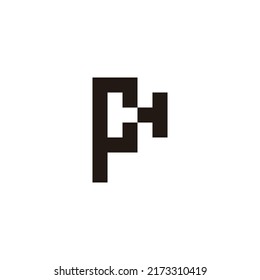 Letter F and H square geometric symbol simple logo vector