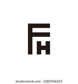 Letter F H square geometric symbol simple logo vector