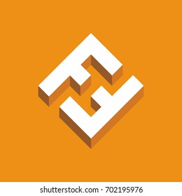 Letter F and H vector logo template. Flat and simple icon