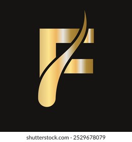 Letra F Logotipo de tratamento capilar, Design de logotipo de tratamento capilar