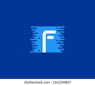 Letter F Halftone Transition Vector Logo
