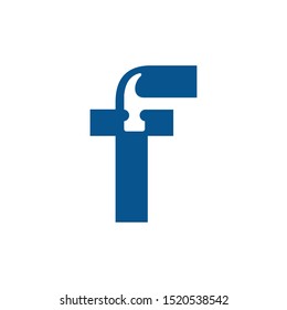 Letter F Hammer Building Services, Repair, Renovation and Construction Logo Design 
