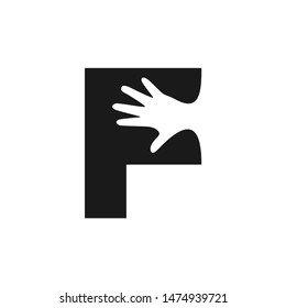 Letter F Hand Logo Design Template Inspiration