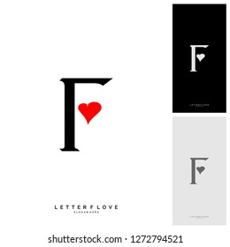 Letter F heart logo icon design template elements. Initial F with Love logo concepts - Vector