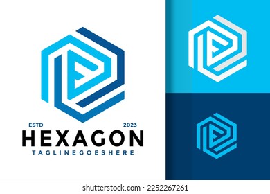 Letter F Hexagon Logo Logos Design Element Stock Vector Illustration Template