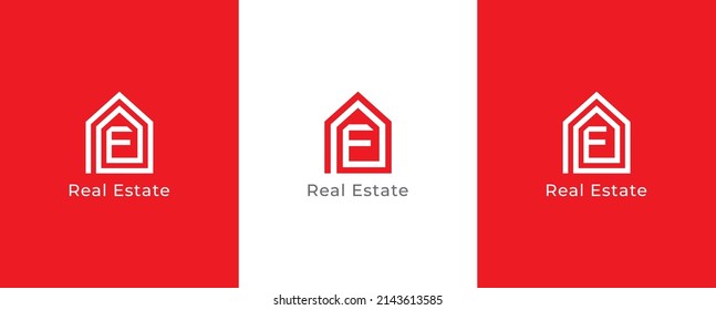 Letter F Home Logo Concept sign icon symbol Design. Real Estate Logo.