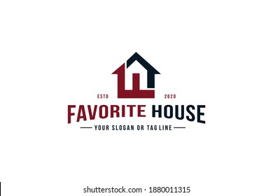 letter F home logo design concept vector template