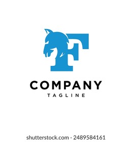 Letter F Horse Head Logo Icon Vector 
