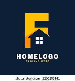 Letter F House Logo Design Template Inspiration, Vektorgrafik.