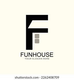 Letter f house logo designs inspiration isolated on white background