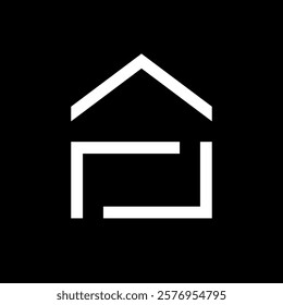 Letter F house minimal logo design