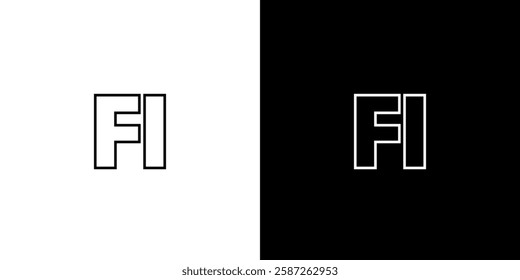 Letter F and I, FI logo design template. Minimal monogram initial based logotype.