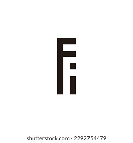 Letter F and i, square geometric symbol simple logo vector