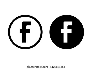 Facebook icon black vector