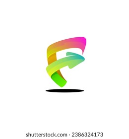 The letter F icon and a combination of arrows are ready to be used as a company logo