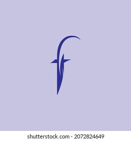 Letter f icon design template element