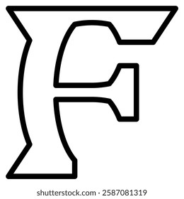 Letter F icon line vector illustration