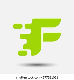 Letter F icon and logo template.  New design and elegant typographic. spread the font. green