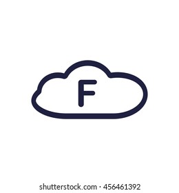 letter f Icon, vector, icon flat