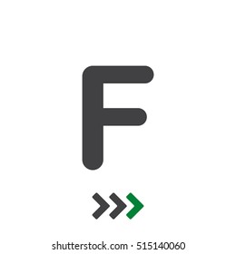 Letter F Icon Vector flat design style