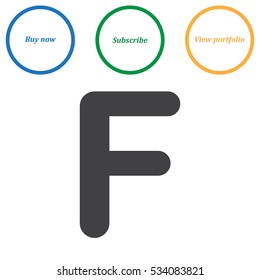 Letter F Icon Vector flat design style