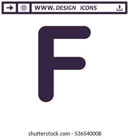 Letter F Icon Vector flat design style