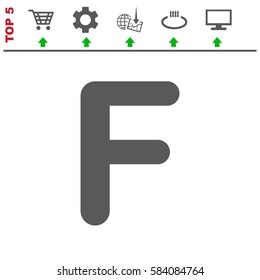 Letter F Icon Vector flat design style