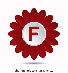 letter f  icon, vector illustration. Modern design. Flat design style, flower icon